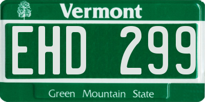 VT license plate EHD299
