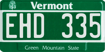 VT license plate EHD335