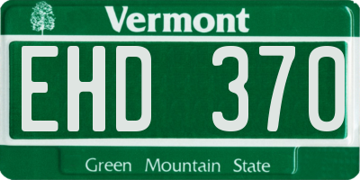 VT license plate EHD370