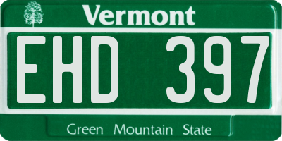 VT license plate EHD397