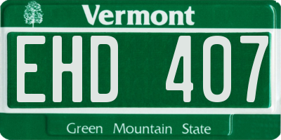 VT license plate EHD407