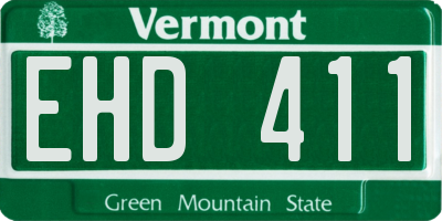 VT license plate EHD411