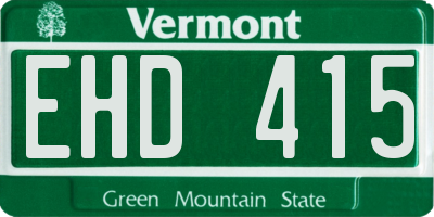 VT license plate EHD415