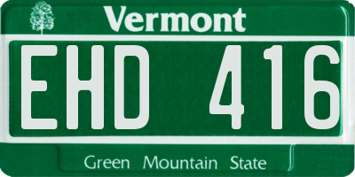 VT license plate EHD416