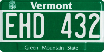 VT license plate EHD432