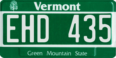 VT license plate EHD435
