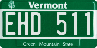 VT license plate EHD511