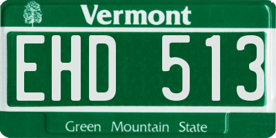 VT license plate EHD513