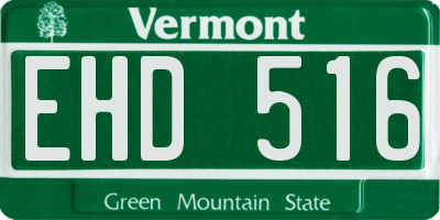 VT license plate EHD516