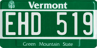 VT license plate EHD519