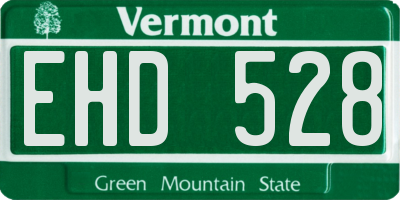 VT license plate EHD528