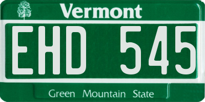 VT license plate EHD545