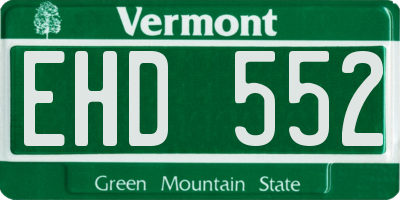 VT license plate EHD552