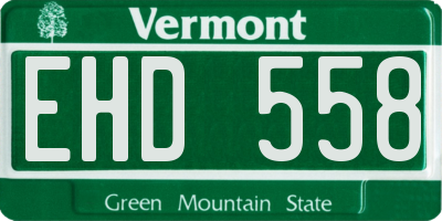 VT license plate EHD558