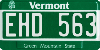 VT license plate EHD563