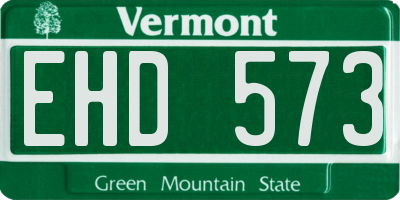 VT license plate EHD573