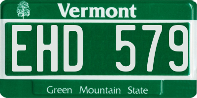 VT license plate EHD579