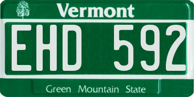 VT license plate EHD592