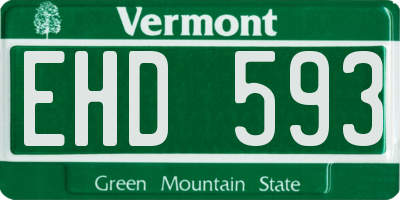 VT license plate EHD593