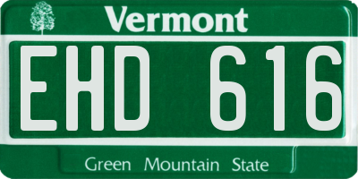 VT license plate EHD616