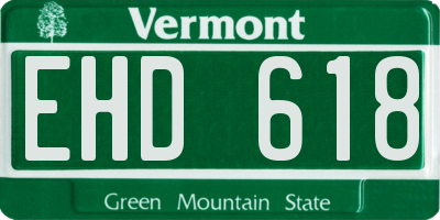 VT license plate EHD618