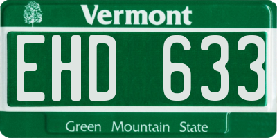 VT license plate EHD633