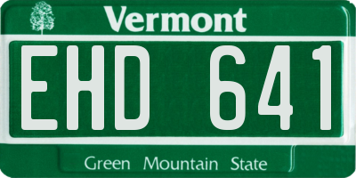 VT license plate EHD641