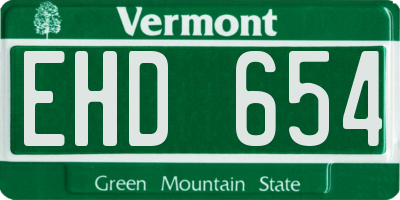 VT license plate EHD654