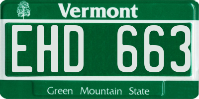 VT license plate EHD663
