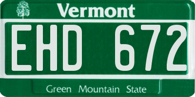 VT license plate EHD672