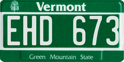 VT license plate EHD673