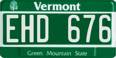 VT license plate EHD676