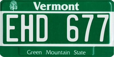 VT license plate EHD677