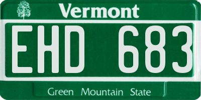 VT license plate EHD683