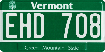VT license plate EHD708