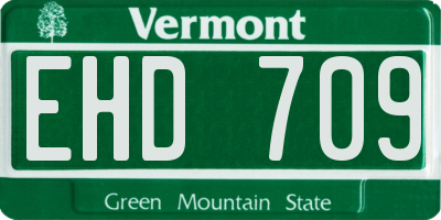 VT license plate EHD709