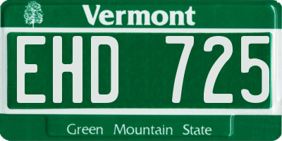VT license plate EHD725