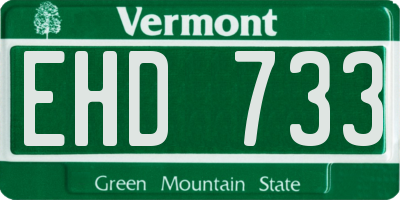 VT license plate EHD733