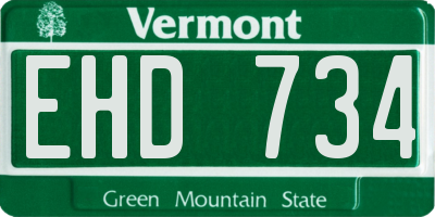 VT license plate EHD734