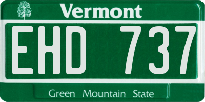 VT license plate EHD737