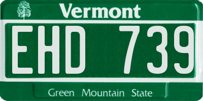 VT license plate EHD739