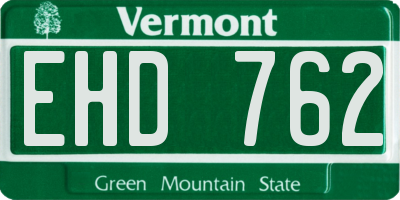 VT license plate EHD762