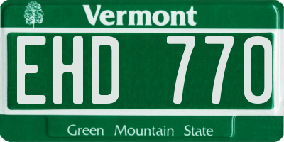 VT license plate EHD770
