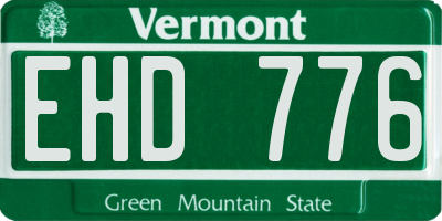 VT license plate EHD776