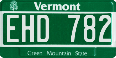 VT license plate EHD782