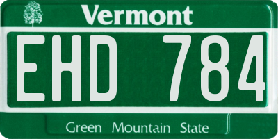 VT license plate EHD784