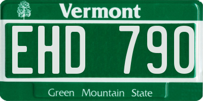 VT license plate EHD790
