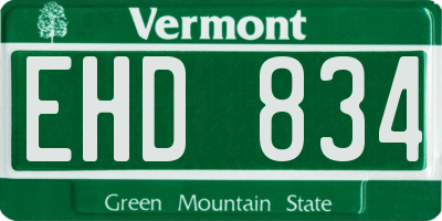 VT license plate EHD834