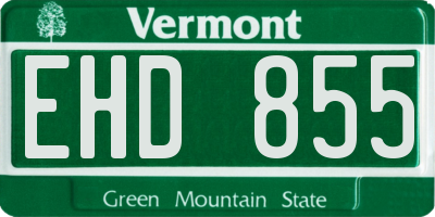VT license plate EHD855