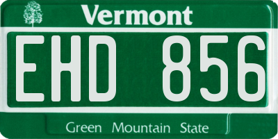 VT license plate EHD856